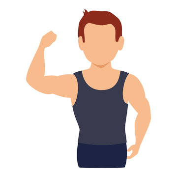athletic man character icon vector illustration design