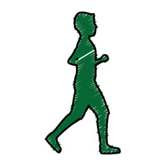 Fototapeta na wymiar athletic man running character icon vector illustration design
