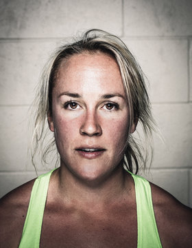 Portrait of sweaty mid adult woman after workout