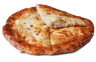 Georgian khachapuri on a white background