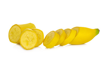Banana slice isolated on white background