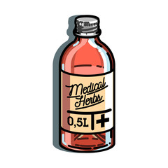 Fototapeta na wymiar Color vintage pharmacy emblem