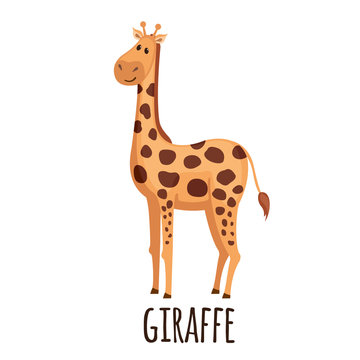 Cute Giraffe in flat style.