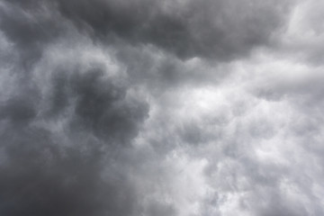 Gray sky with clouds before the storm