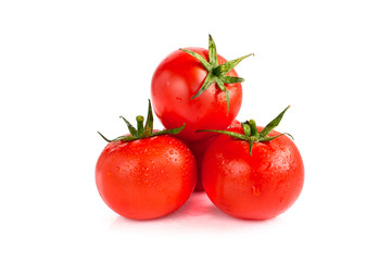 Fresh red tomato isolated on white background