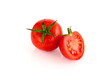 Fresh red tomato isolated on white background