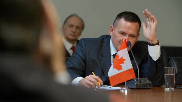 The representative of Canada ponders the question of development of territories of the Arctic