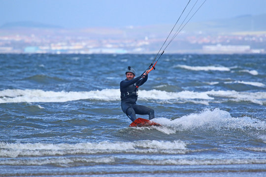 kitesurfer riding