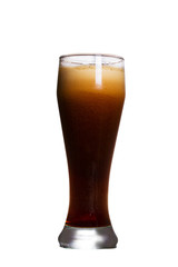 Glass of beer isolated on white background. Ale.