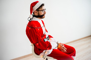 Santa claus tied