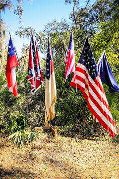 Battle flags of the American Civil War Era seen in Florida