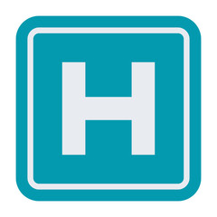 Obraz premium Hospital sign, vector illustration in flat style