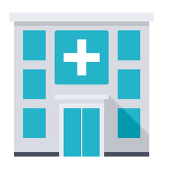 Obraz premium Hospital building, vector illustration in flat style