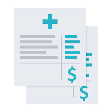 Medical Invoice Or Hospital Bills, Vector Illustration In Flat Style