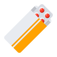 Pharmaceutical medication and medicine tablets in pack, vector illustration in flat style