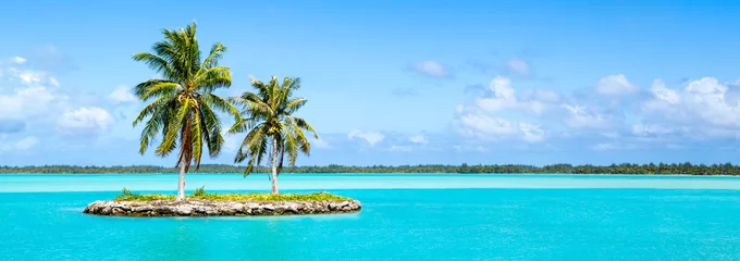 Rolgordijnen Vakantie op een eenzaam eiland in de Stille Oceaan © eyetronic
