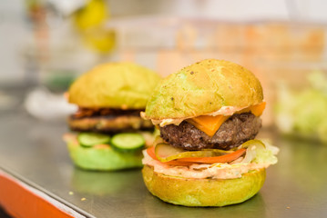 Delicious homemade hamburgers