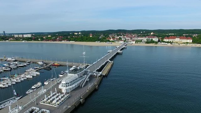 Marina bay in Sopot, aerial view