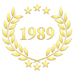 Lauriers 3 &eacute;toiles 1989 sur fond blanc