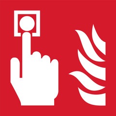 ISO 7010 F005 Fire alarm call point - obrazy, fototapety, plakaty