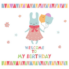 Cute little cartoon hare