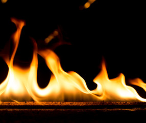 Strip of fire on a black background