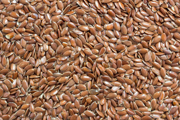 Flax seeds background closeup