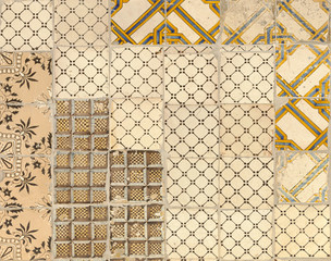Fototapeta premium Tile texture background with brown decorations