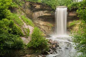 Minnehaha waterfalls in the city Minneapolis Minnesota 