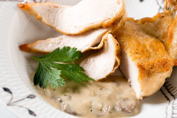 Pork in mushroom sauce