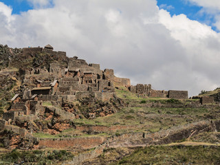 Fototapeta premium Details of the archaeological site of Pisaq, in the Sacred Valley of the Incas, Peru