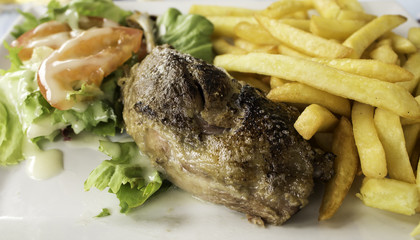 Duck leg with potatoes