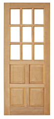 Wood door old style on white background, vintage style.