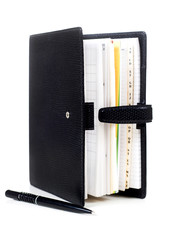 Open organizer on white