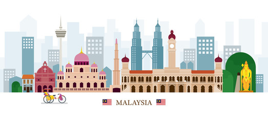 Malaysia Landmarks Skyline