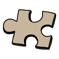 piece of puzzle / cartoon vector and illustration, hand drawn style, isolated on white background.