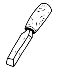 gouge / cartoon vector and illustration, black and white, hand drawn, sketch style, isolated on white background.