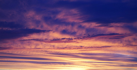 Beautiful sunset in the sky