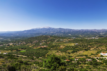 Fototapeta na wymiar The panorama of the countryside of the island of Crete, Greece