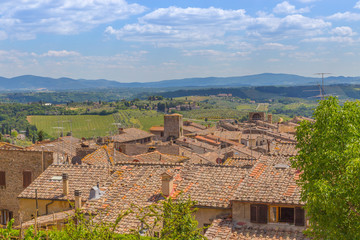 Fototapeta na wymiar Dächer von San Gimignano in der Toskana
