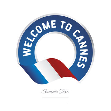 Welcome to Cannes France flag logo icon