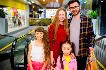 Happy family shopping