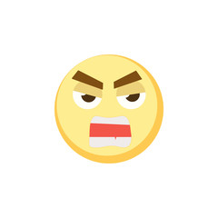 Yellow emoji icon for app game, ui or web design template. Vector emotion sign face
