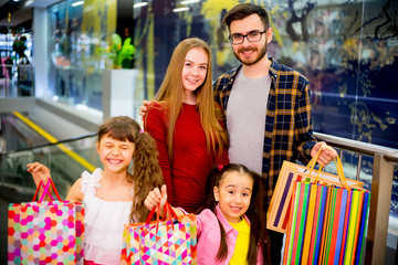 Happy family shopping