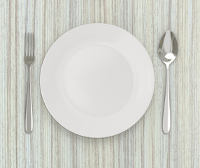 Top View Empty Dish On Table  Background