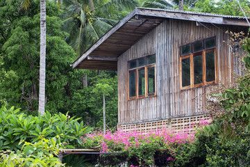 Rural Traditional wooden thai house