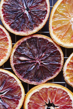 Sliced blood oranges