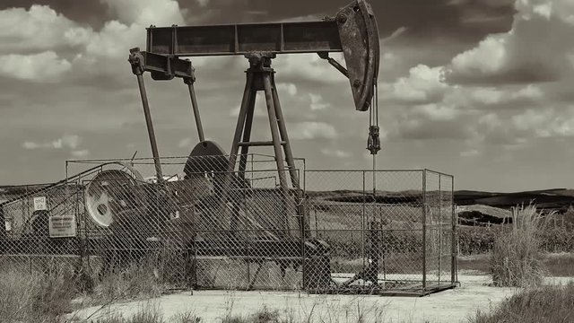 Oil well on a landscape