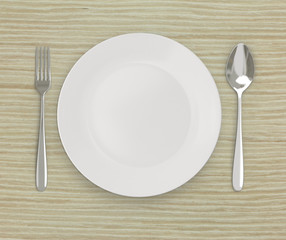 Top View Empty Dish On Table  Background