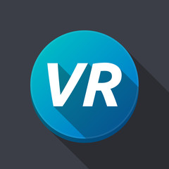 Long shadow round buttonwith    the virtual reality acronym VR